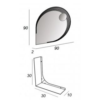 Полка металлическая для зеркала 45012 Cezares 30x30 Bellagio 45013